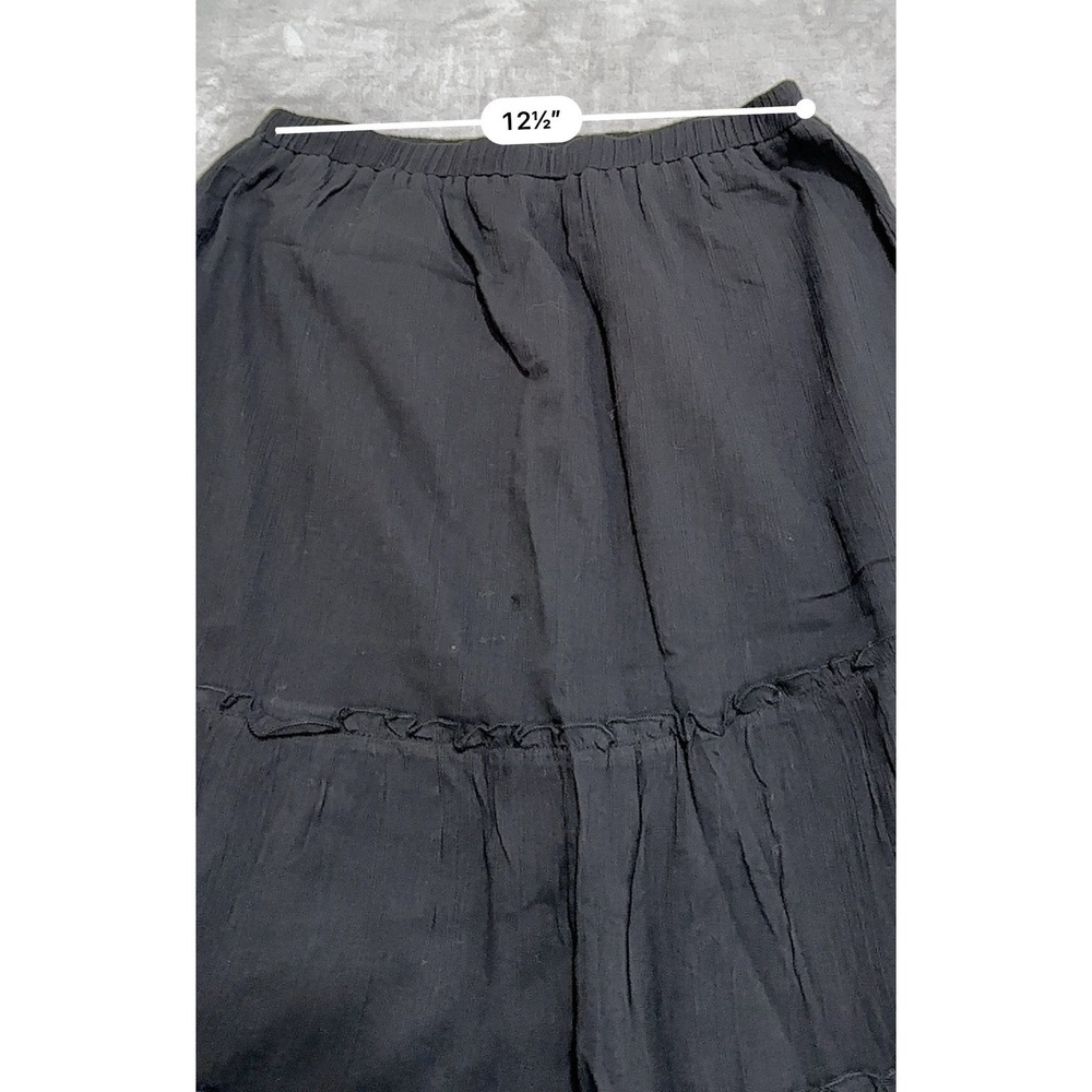 D & Co Denim and Company Skirt Women's Size Small Elastic Waist Skirt Ruffle EUC - Picture 6 of 8